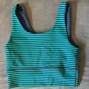 DYI Green and Blue Striped Sports Bra - XS